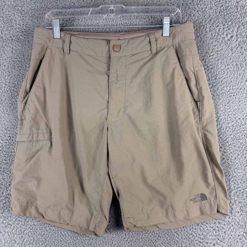 The North Face Mens‎ Large Tan Nylon Hiking Cargo Shorts Lightweight 32 Waist